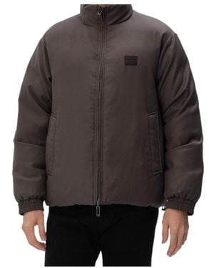 Emporio Armani Logo-Patch Padded Jacket - Gray