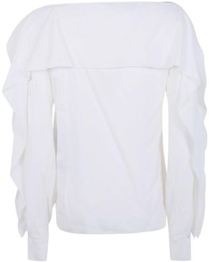 Lanvin Ruffle-Detail Long Sleeved Blouse - White