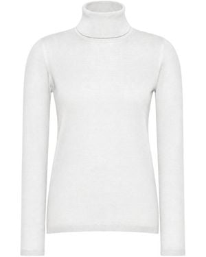 Max Mara Mxmsaluto High Neck Knitted Sweater - White