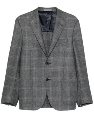 Corneliani Plaid Suit Jacket - Gray