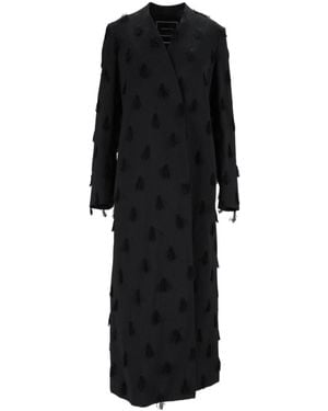 Fabiana Filippi Fringed Detailed Long Coat - Black