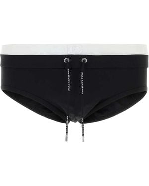 Dolce & Gabbana Logo Patch Swim Briefs - Black