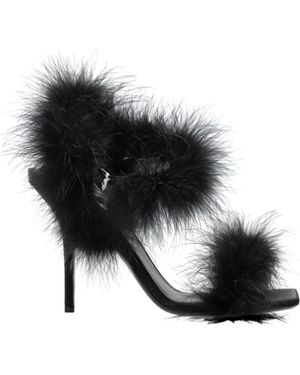 Moschino Buckle Strap Heeled Sandals - Black
