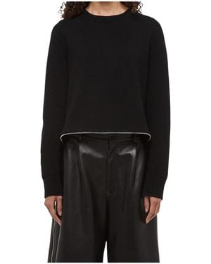 Helmut Lang Cropped Crewneck Jumper - Black