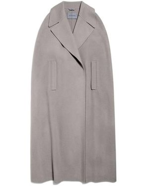 Balenciaga Long Double-Faced Cape Coat - Grey