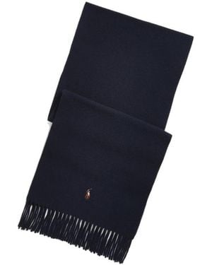 Polo Ralph Lauren Polo Pony Fringe-Detailing Scarf - Blue