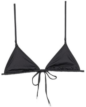 Frankie's Bikinis Tie-Front Bikini Top - Black