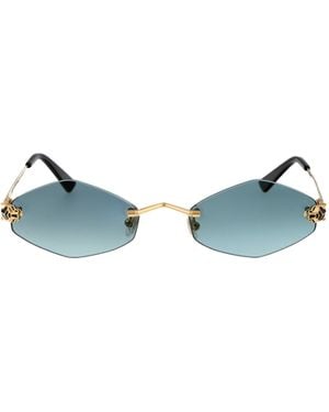 Cartier Geometric Frame Sunglasses - Blue