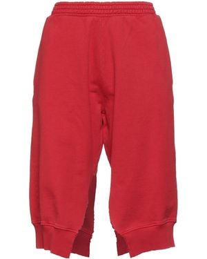 MM6 by Maison Margiela Solid Colour Fleece Trousers - Red