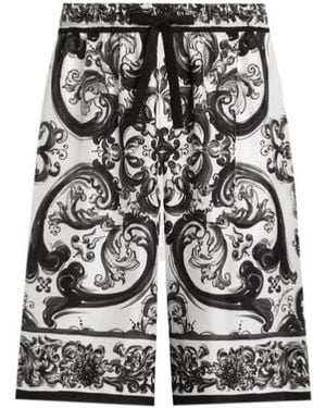 Dolce & Gabbana Majolica-Printed Jogging Shorts - Black