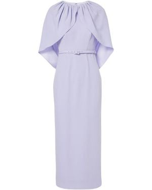 Roland Mouret Caped Crêpe Satin Cocktail Dress - Purple