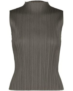 Pleats Please Issey Miyake Pleats Please Issey Miyake Pleated Sleeveless Top - Green