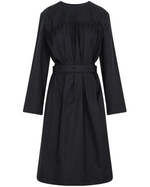 Lemaire Long-Sleeved Pleated Midi Dress - Black