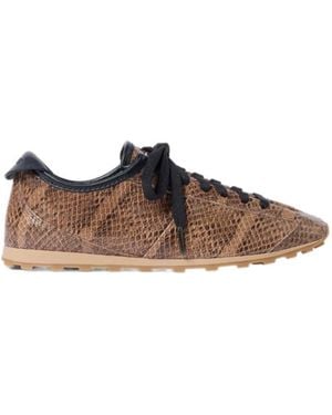 Jacquemus The Tennis Snake-Effect Trainers - Brown