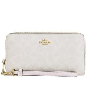 COACH Long Zip Around Wallet - White