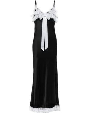 Rodarte Lace-Trimmed Silk Maxi Dress - Black