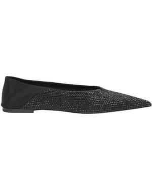 Saint Laurent Pointed-Toe Ballet Flats Embellished With Rhinestones - Black