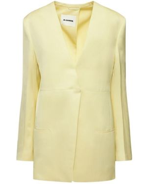 Jil Sander Fluid Twill Open Back Blazer - Yellow