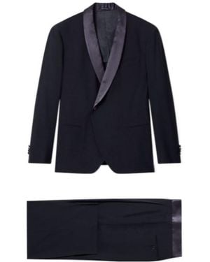 Giorgio Armani Satin Shawl Lapel Suit - Blue