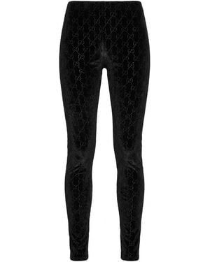 Gucci Gg Embellished Leggings - Black