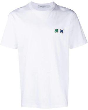 Maison Kitsuné Chest Logo-Patch Detail T-Shirt - White