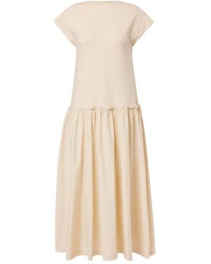JOSEPH Pleated Detail Dress - Natural