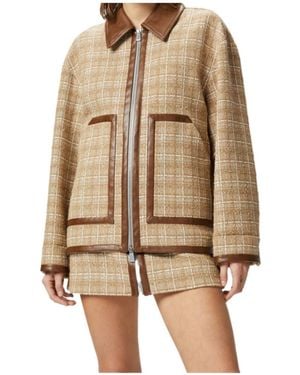 Pinko Tweed Blouson Jacket - Natural