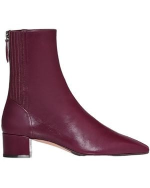 Aquazzura Honore Square-Toe Ankle Boots - Purple