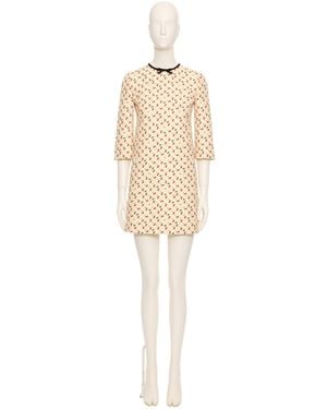 Valentino Cherry-Motif Crewneck Mini Dress - White
