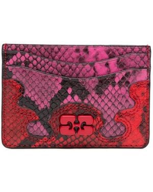 Ganni Embossed Cardholder - Red