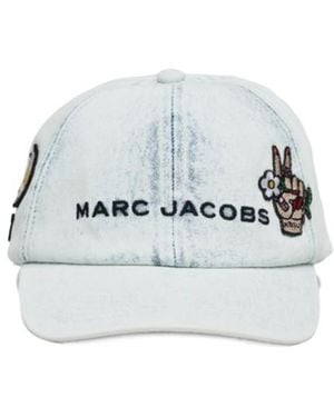 Marc Jacobs Tattoo Patch Denim Cap - White