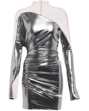 Mugler Sewing A Mini Dress - Grey