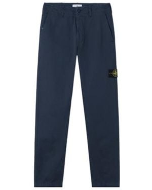 Stone Island Regular-Fit Chino Trousers With Pockets - Blue