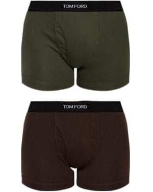 Tom Ford Two-Pack Of Elastic Waistband Underwear - Green