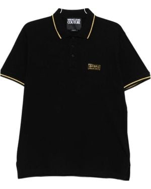 Versace Jeans Couture Ribbed-Trim Polo Shirt - Black