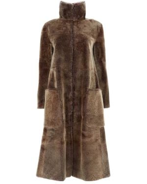 Giorgio Armani Faux Fur & Shearling Jackets - Brown