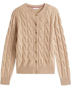 Tommy Hilfiger Crewneck Knit Cardigan - Natural