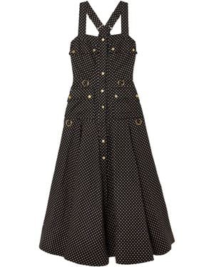 Zimmermann Luna Embellished Linen Midi Dress - Black