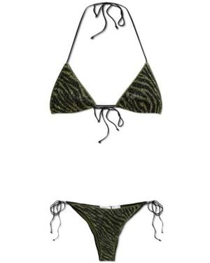 Oséree Zebra-Print Bikini Set - White