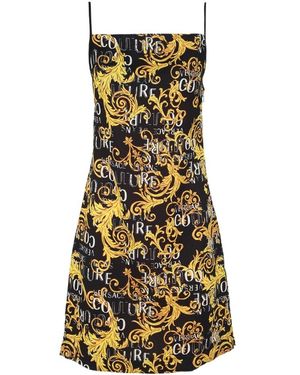 Versace Jeans Couture Couture Logo Printed Sleeveless Mini Dress - Natural