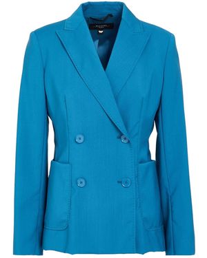 Weekend by Maxmara Minimalist Wool Blazer - Blue