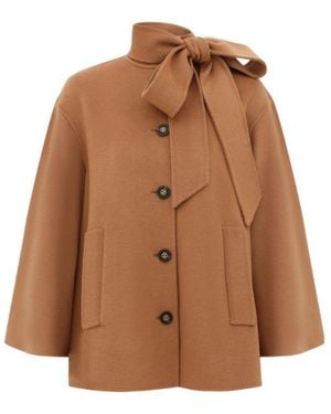 Zimmermann Valiant Pussybow Coat - Brown