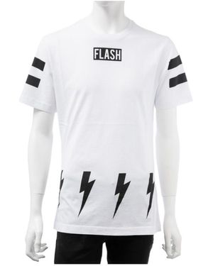 Hydrogen T-Shirt With Round Neck And Short Sleeves - White