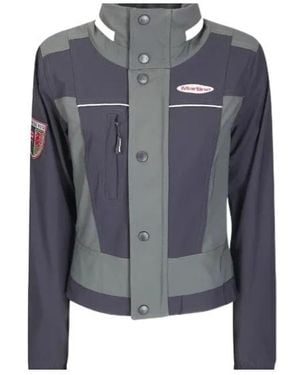 Martine Rose Paneled Logo-Patch Jacket - Blue