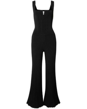 Galvan London Ribbed Knit Jumpsuit - Black