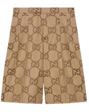 Gucci Jumbo Gg Shorts - Natural
