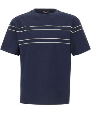 K-Way Fantome Stripe Detailed Crewneck T-Shirt - Blue