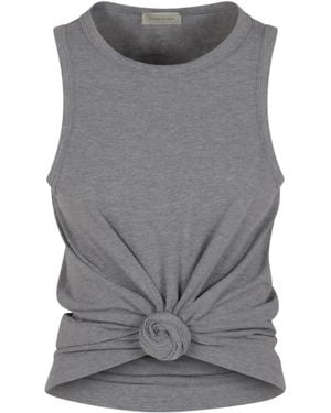 Magda Butrym Knotted Hem Tank Top - Grey