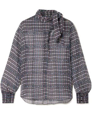 Isabel Marant Geona Plaid Shirt - Gray