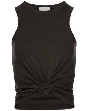 Magda Butrym Knot-Detail Raw-Texture Tank Top - Black